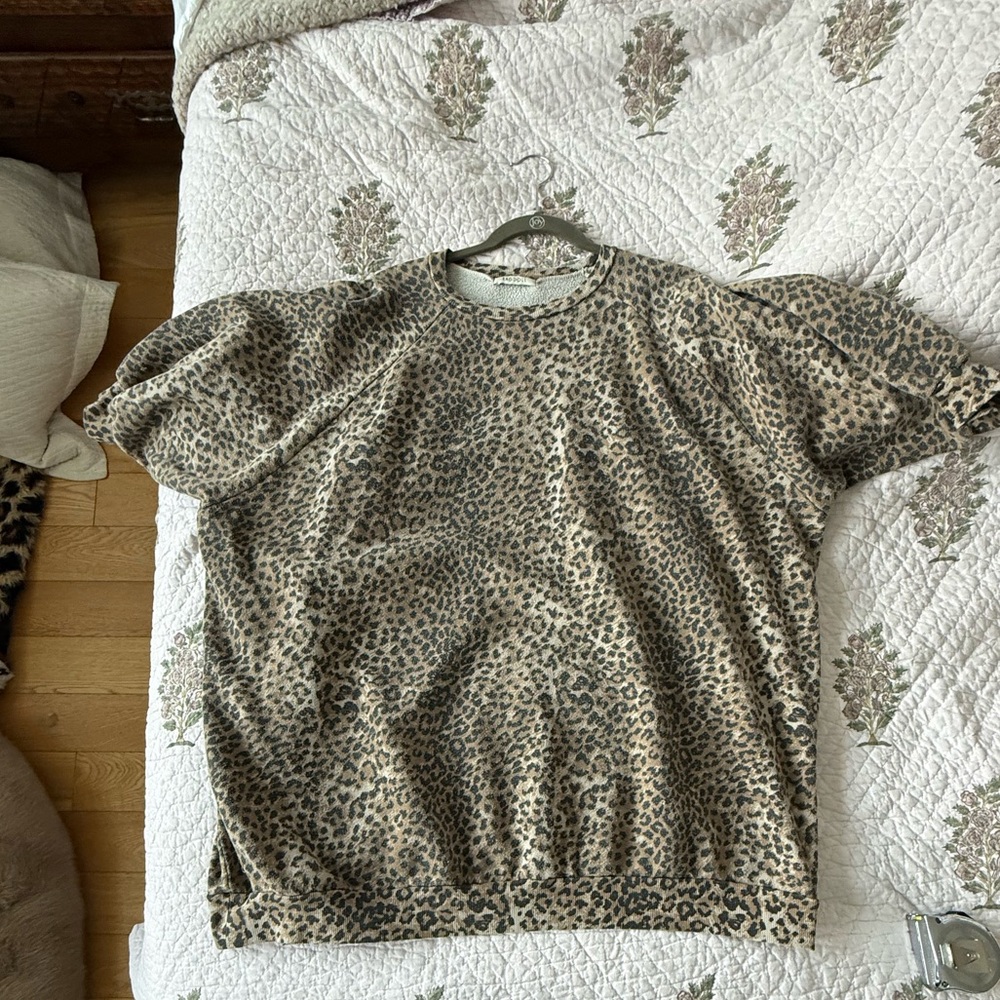 Ragdoll LA Leopard Print tunic length sweatshirt